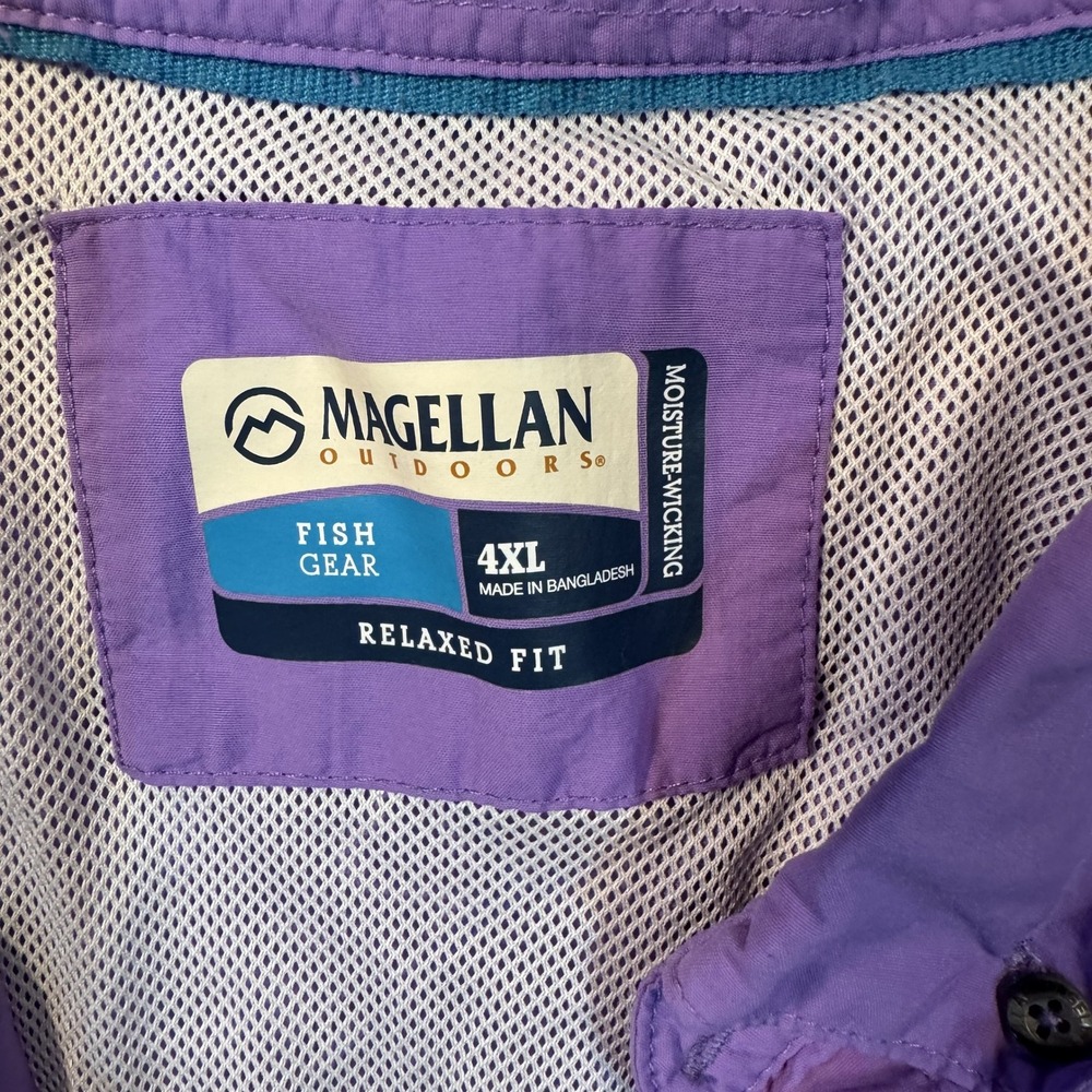 Magellan Fish Gear Relaxed Fit Shirt 4XL Purple Moisture Wicking Mesh Vent - Picture 3 of 11
